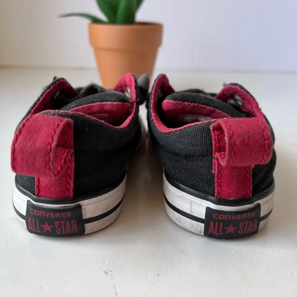 Converse All Star Low Top Baby Sneakers Shoes Size 5 Blue Red Lace Ups Classic